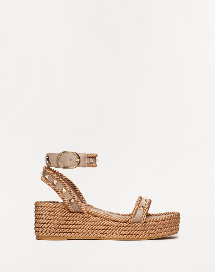 ROCKSTUD FLATFORM SANDAL IN CALFSKIN 45MM - Image 5
